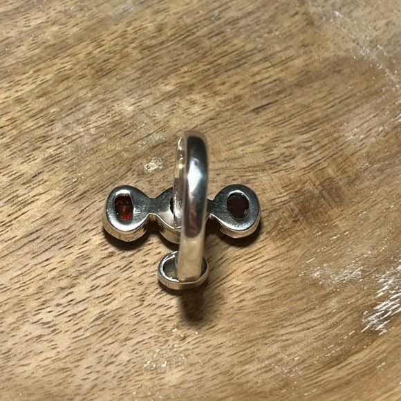 White Ethiopian Opal & Black Opal 925 Sterling Silver Four Stone Open Ring - Picture 13 of 16